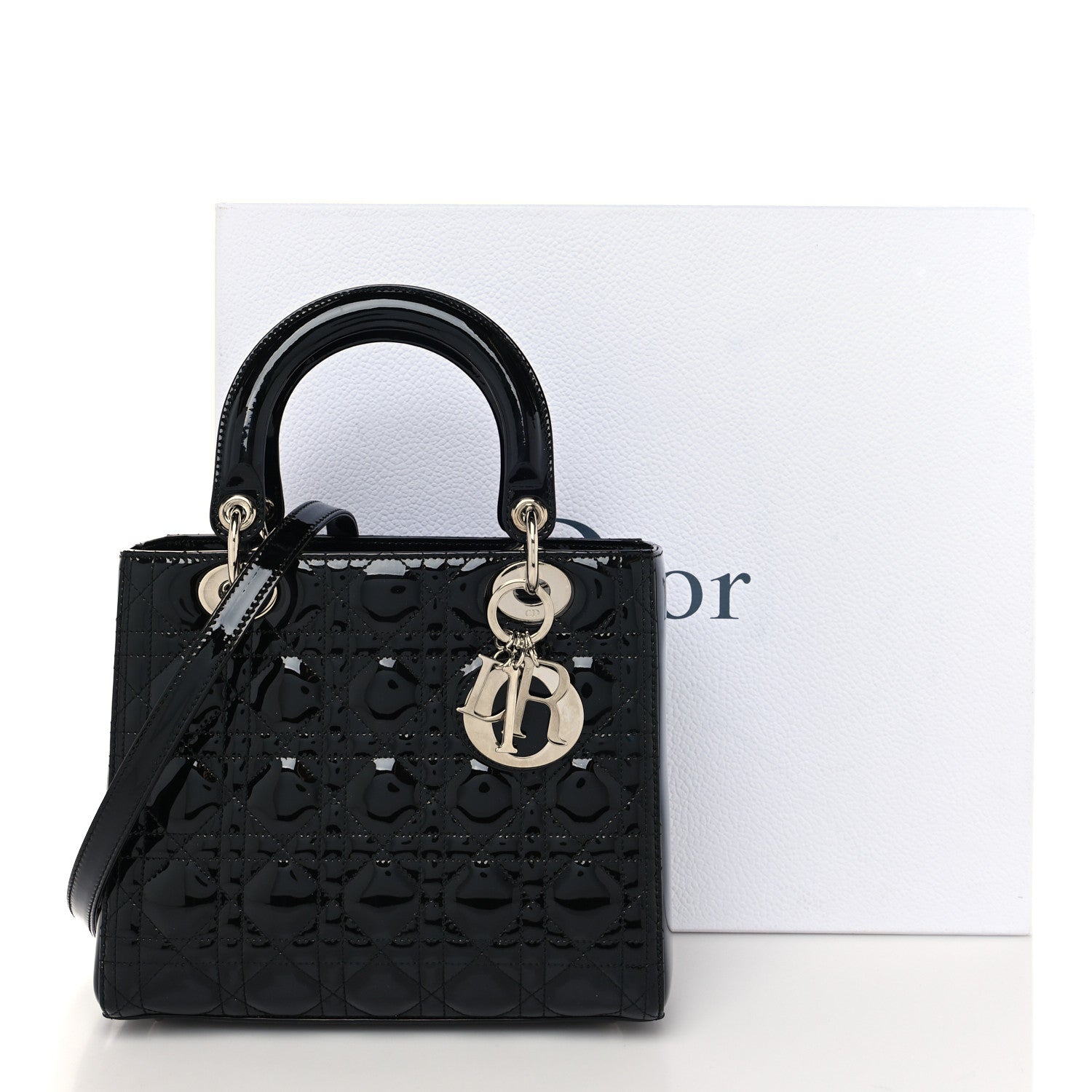 Christian Dior Patent Cannage Medium Lady Dior Black 11 of 11