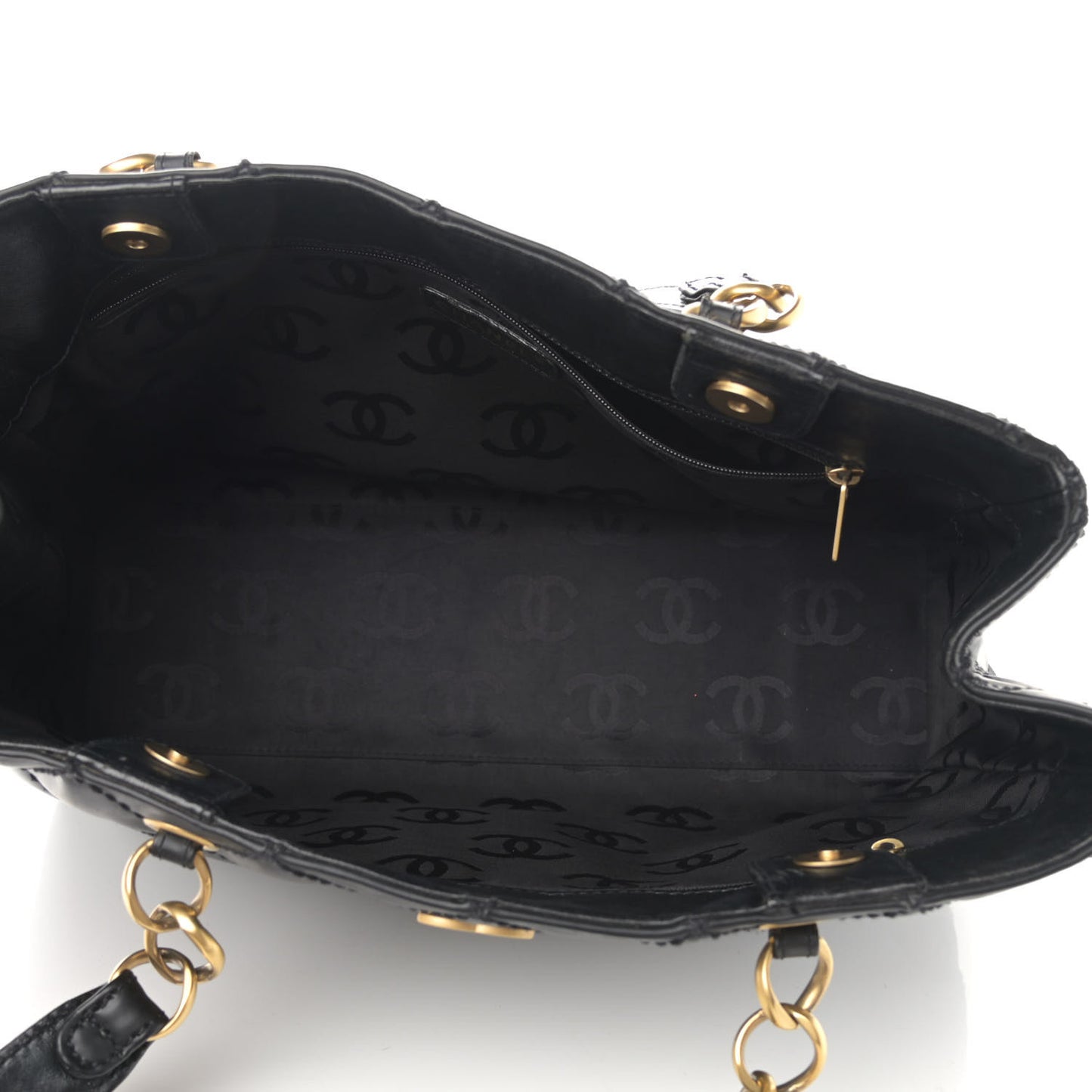Calfskin Stitch Surpique Tote Black