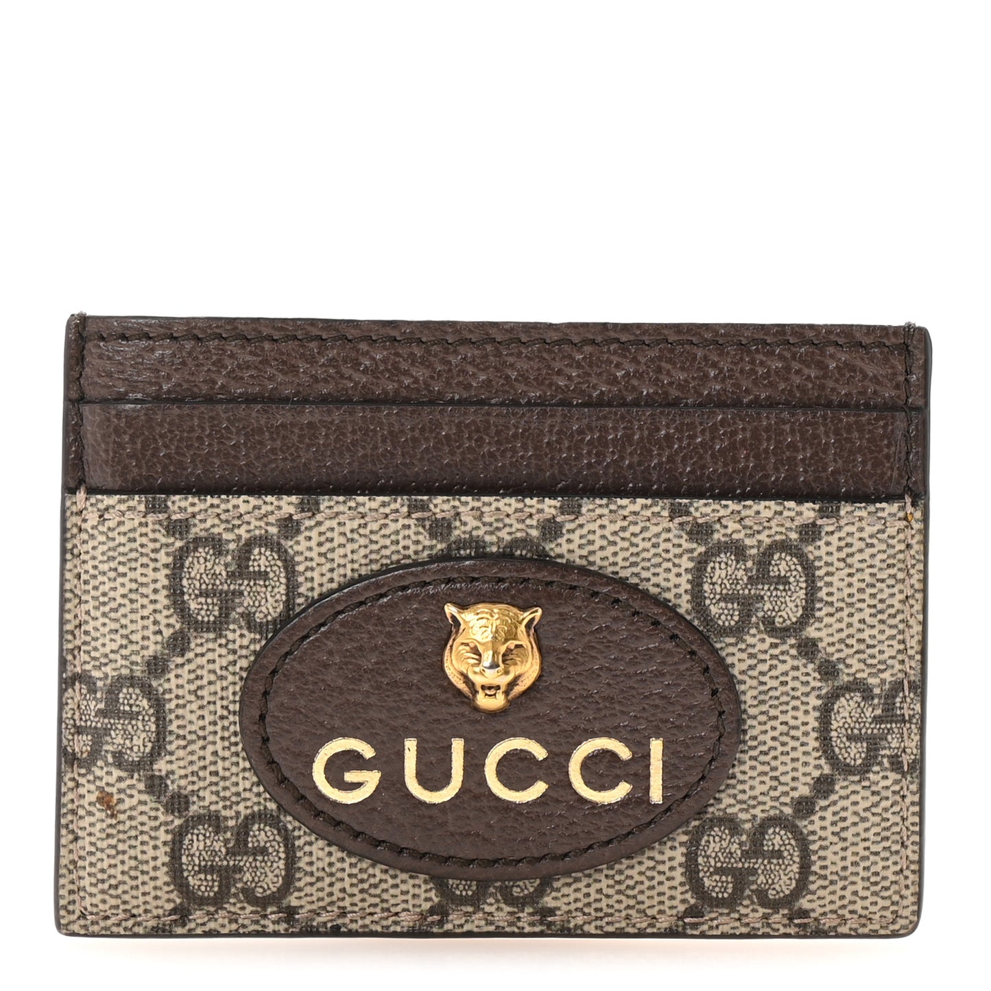 GG Supreme Monogram Neo Vintage Card Holder Beige Crop New Acero