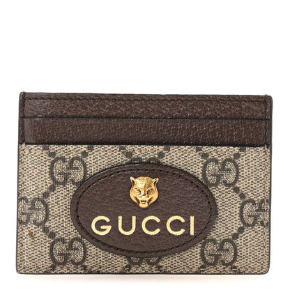 Gucci GG Supreme Monogram Neo Vintage Card Holder Beige Crop New Acero 1 of 6