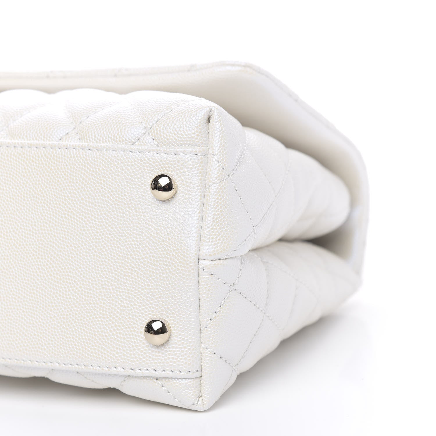 Chanel Iridescent Caviar Quilted Small Coco Handle Flap White 9 of 11