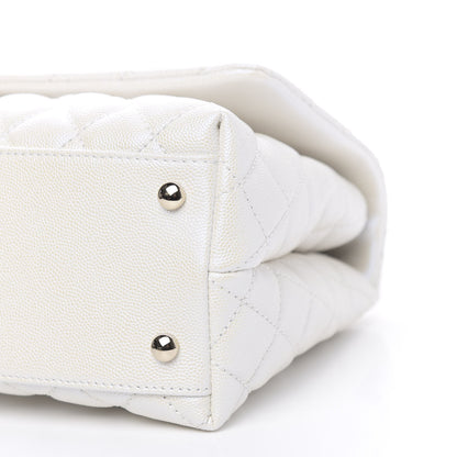 Chanel Iridescent Caviar Quilted Small Coco Handle Flap White 9 of 11