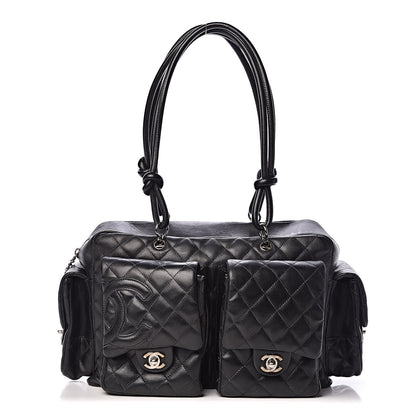 Chanel Calfskin Quilted Large Cambon Multipocket Reporter Black 1 of 24