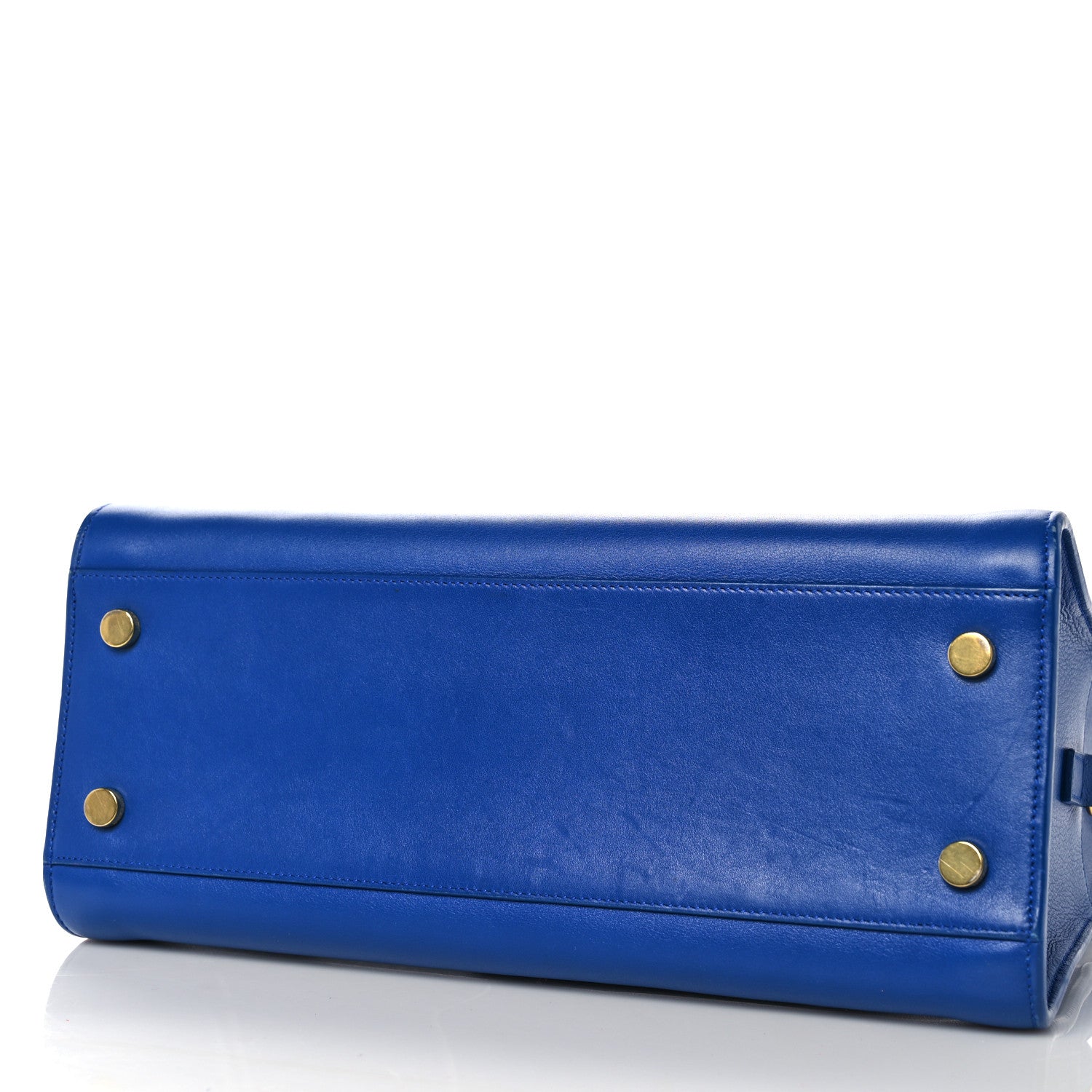 Saint Laurent Calfskin Small Monogram Cabas Blue Majorelle 12 of 15
