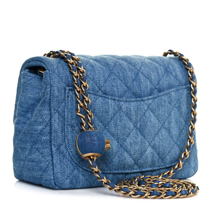 Chanel Denim Quilted Mini Pearl Crush Flap Blue 3 of 13
