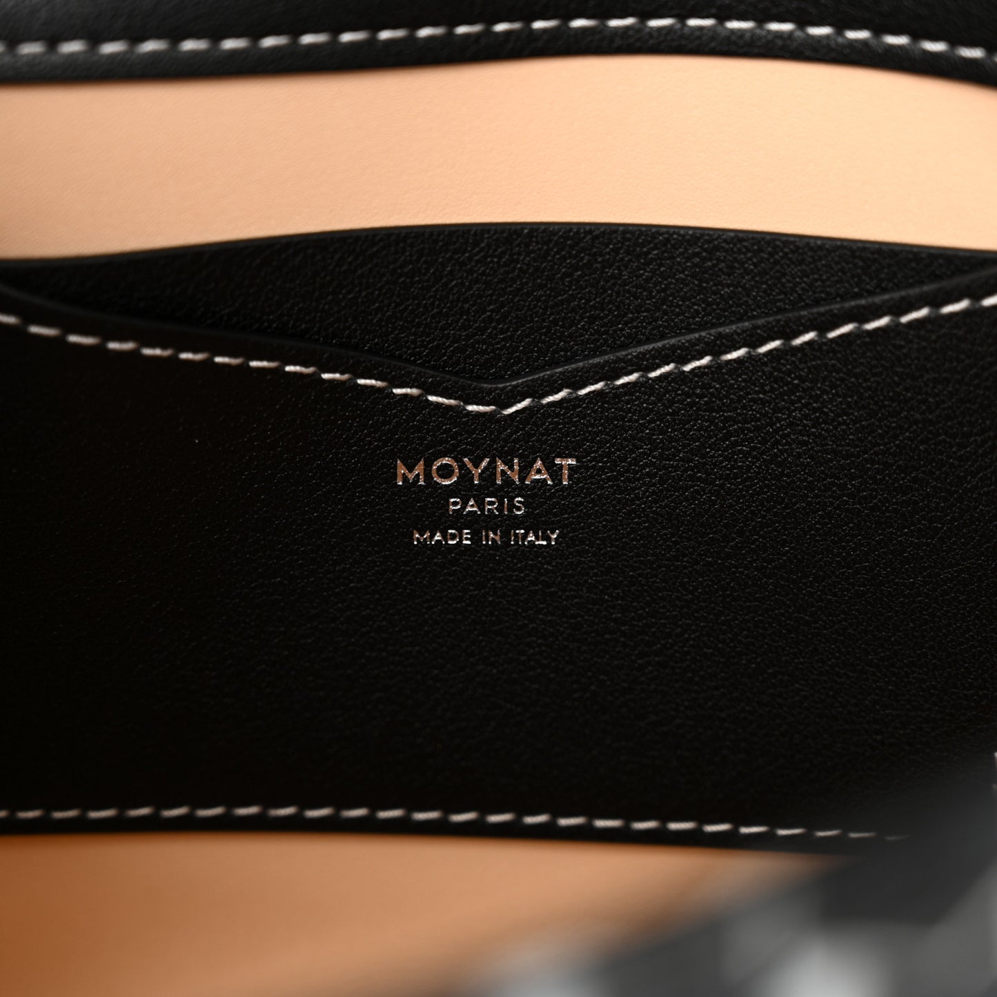 Grained Calfskin Canvas M Besace Bag Black White