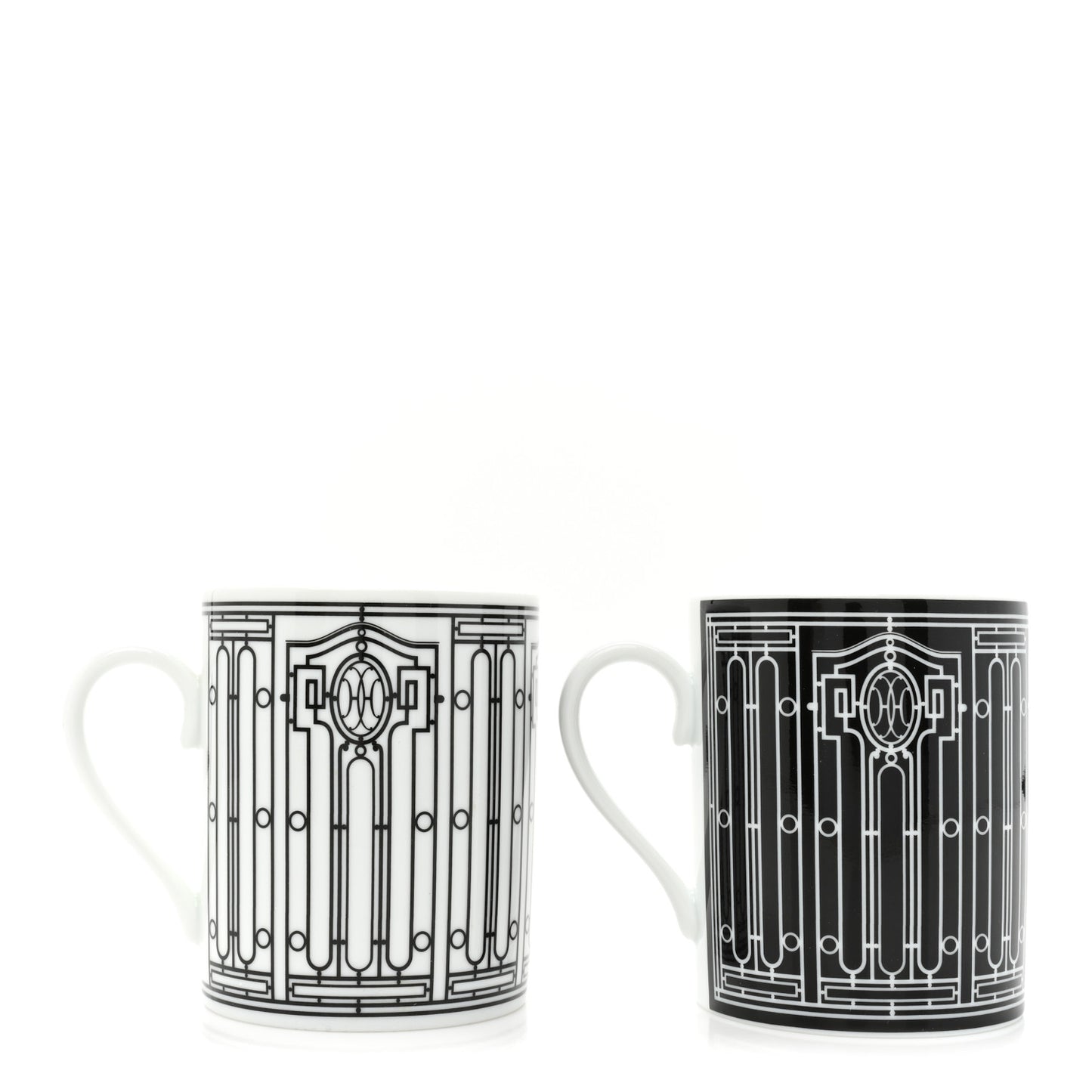 Porcelain H Deco Mug Set of 2