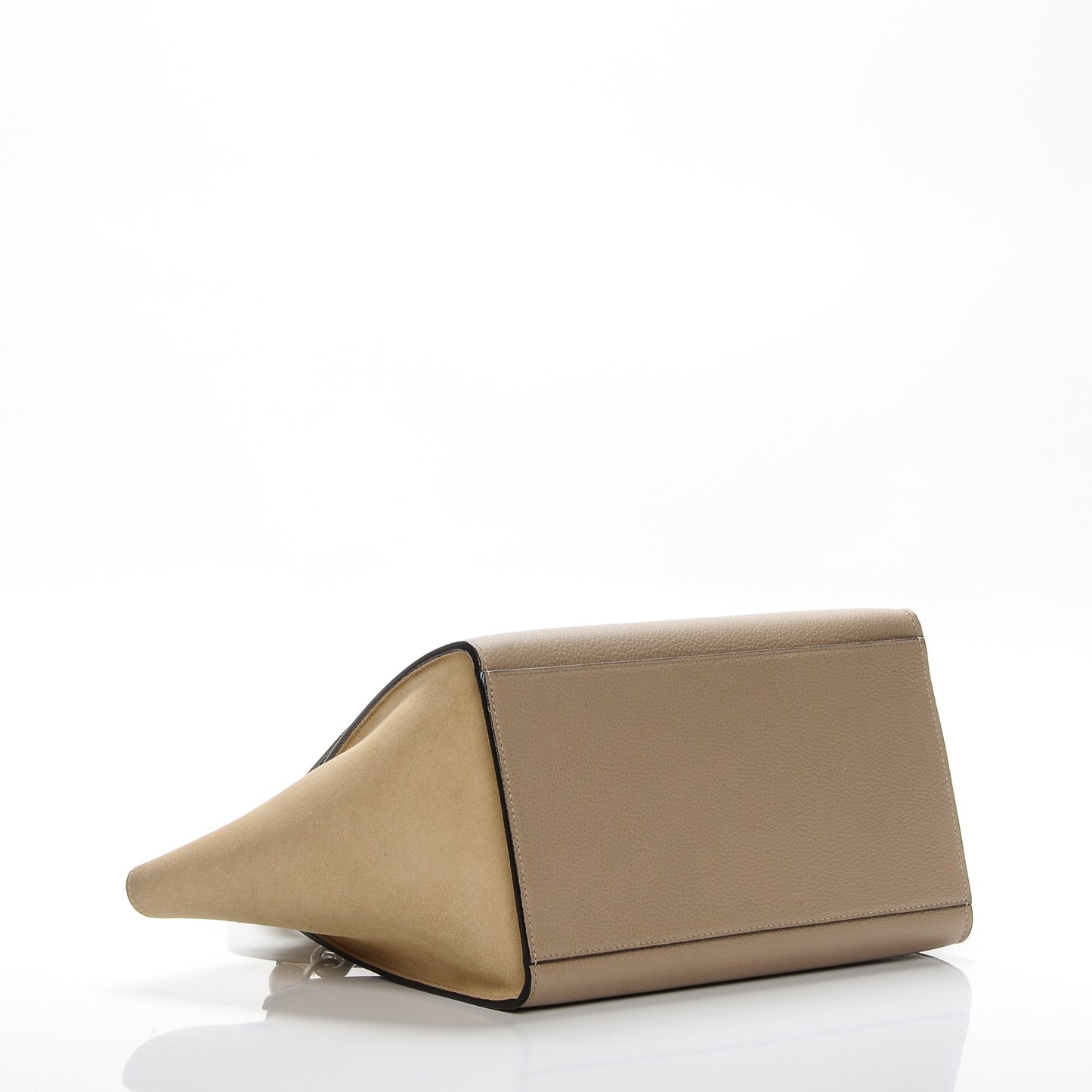 Drummed Calfskin Suede Small Trapeze Dune