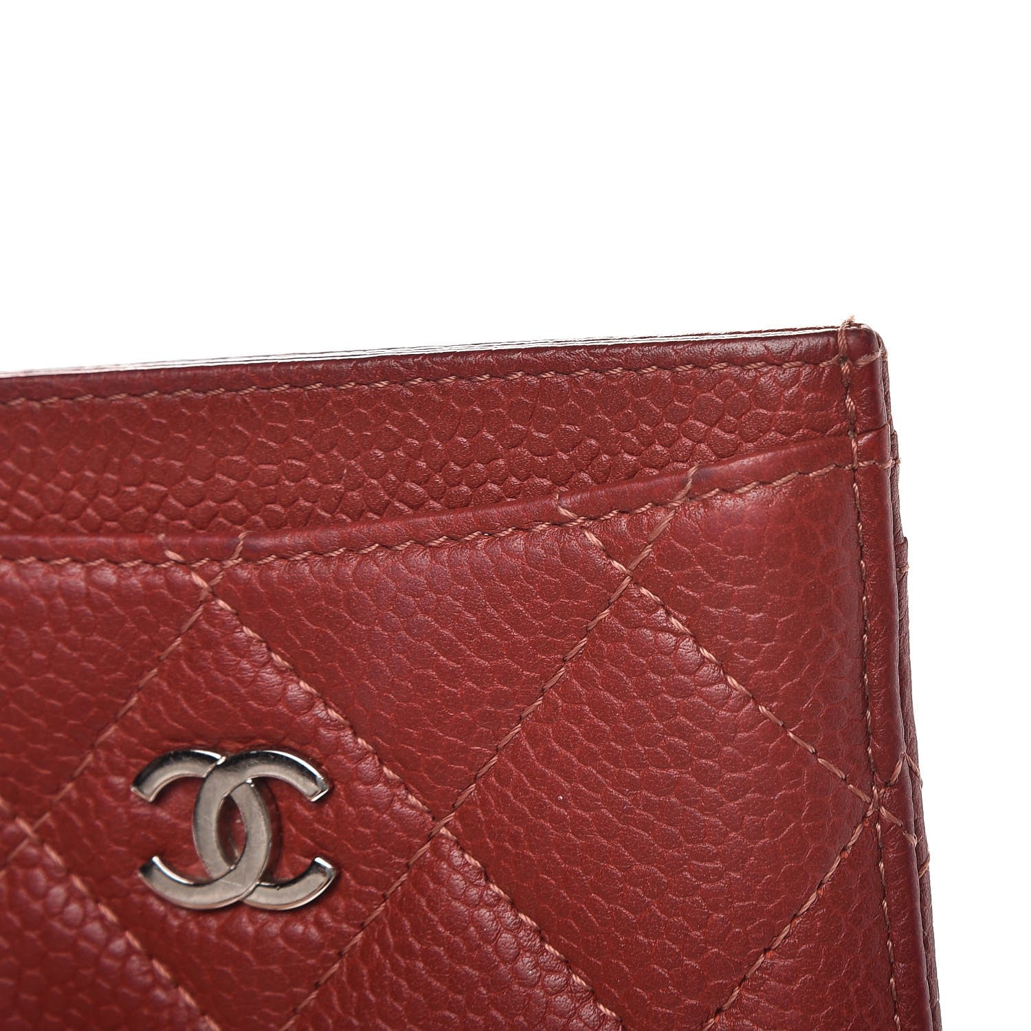 Chanel Caviar Quilted Card Holder Red 9 of 10