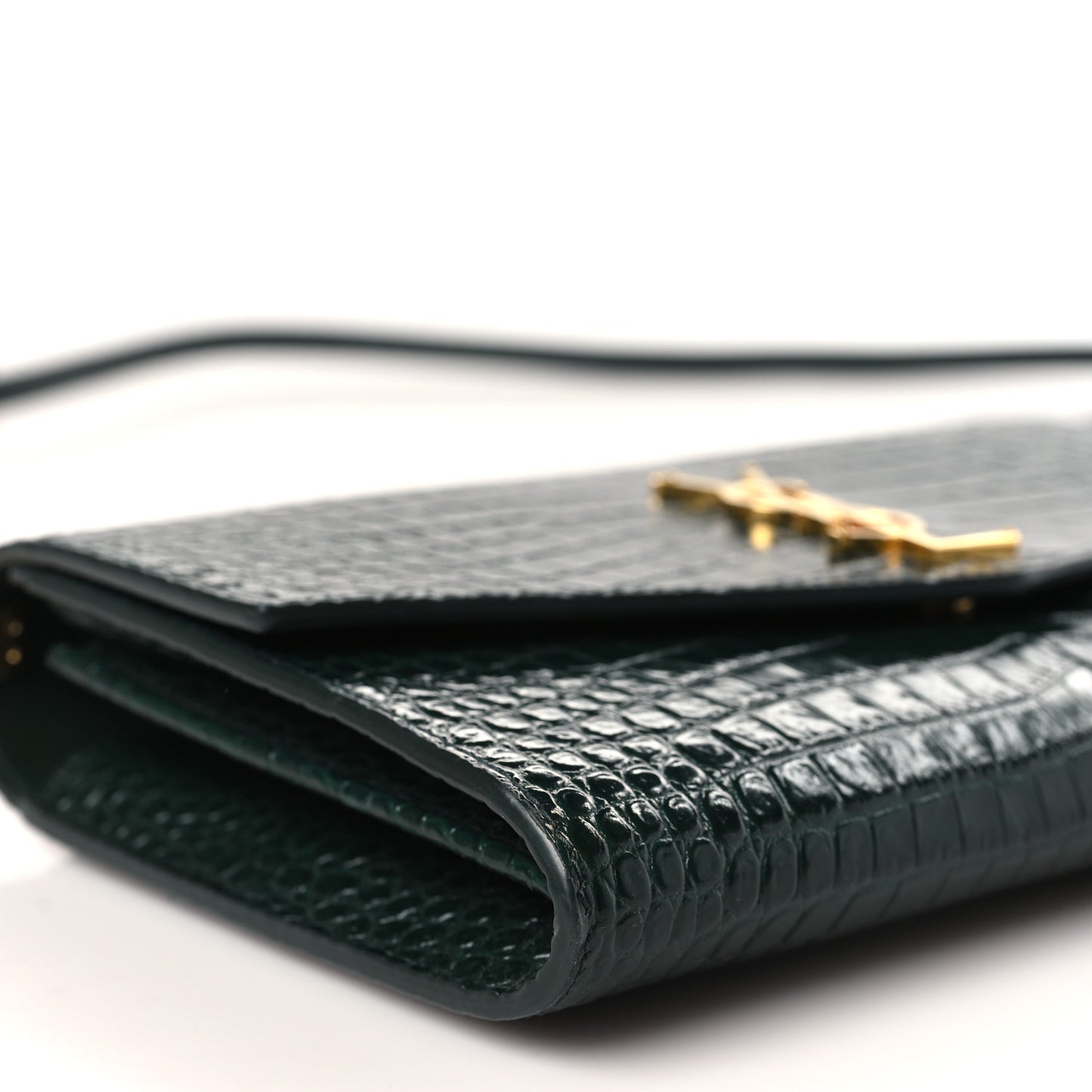 Calfskin Crocodile Embossed Monogram Mini Uptown Crossbody Green
