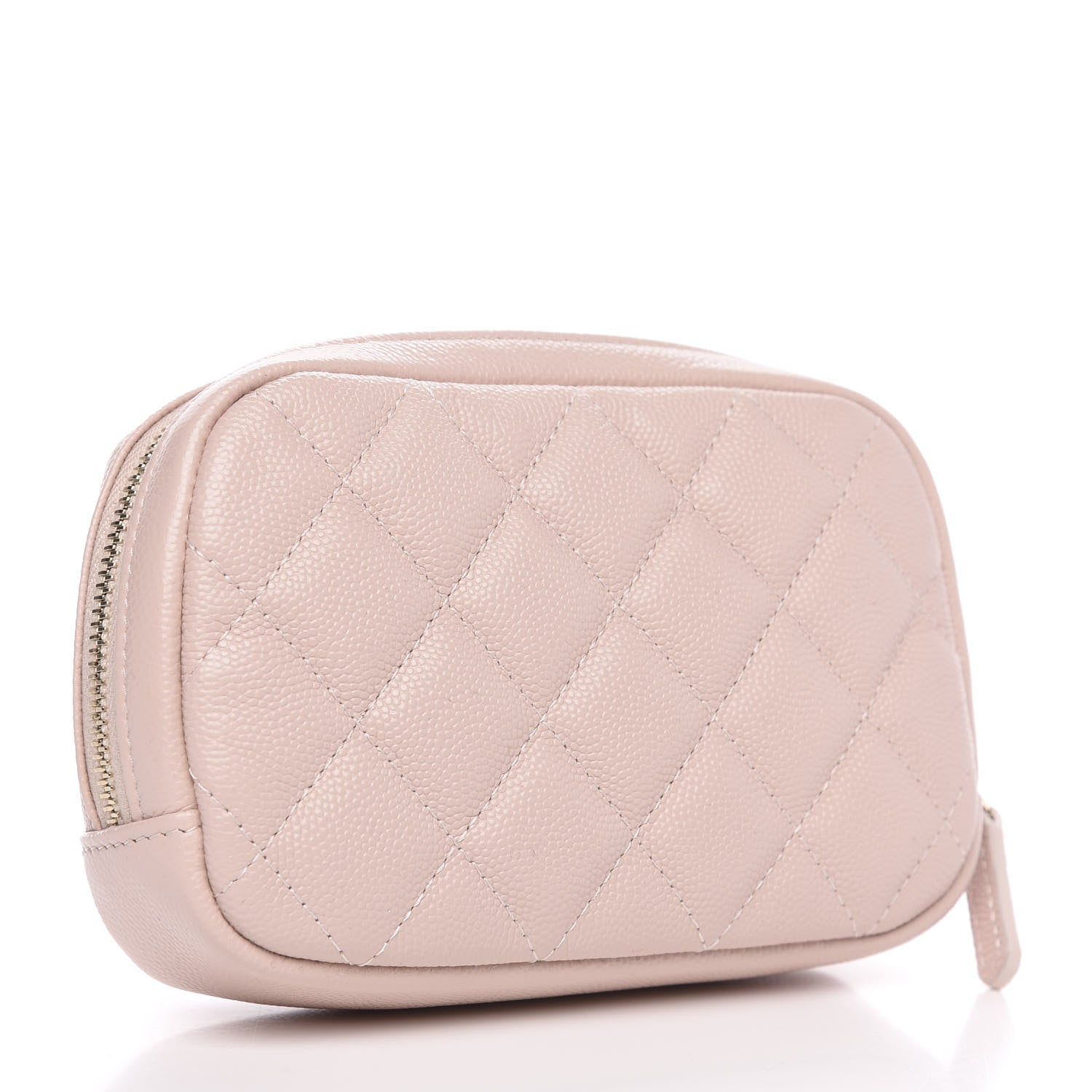 Chanel Caviar Quilted Small Curvy Pouch Cosmetic Case Light Pink 4 of 9