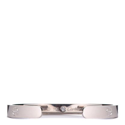 Cartier 18K White Gold 1 Diamond LOVE Cuff Bracelet 16 3 of 4