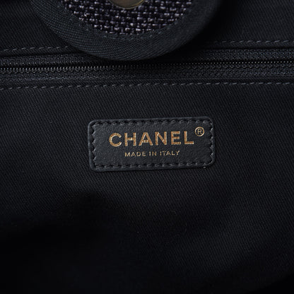 Chanel Woven Straw Raffia Large Deauville Tote Dark Blue 7 of 10