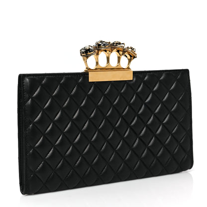 Alexander McQueen Nappa Quilted Knuckle Flat Clutch Black 3 of 8