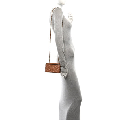 Chanel Lambskin Quilted Pearl Crush Small Vanity Case With Chain Brown 2 of 12