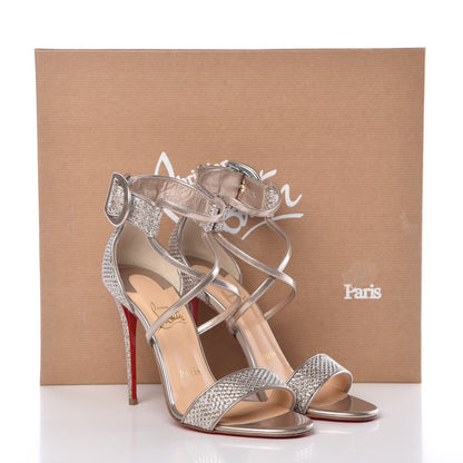 Christian Louboutin Glitter Mesh Choca 100 Sandals 37 Colombe 9 of 9