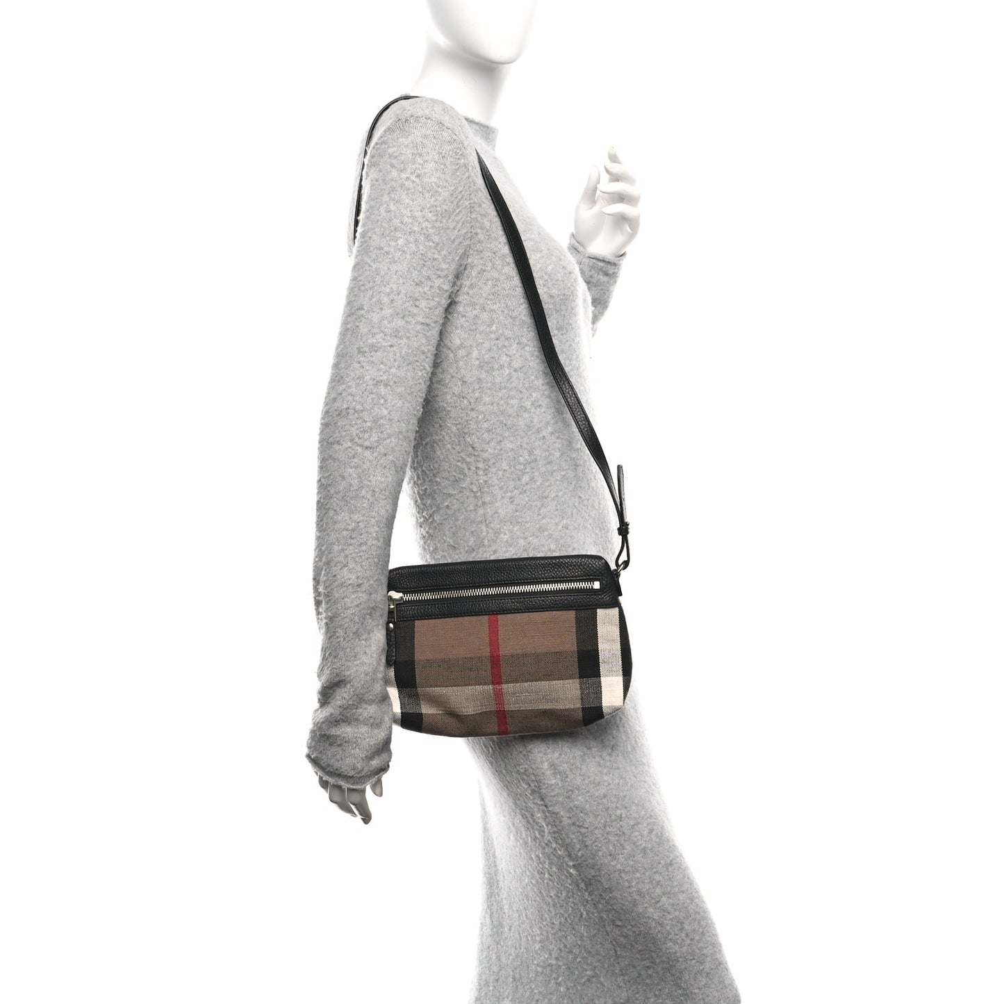 Canvas Check Small Farley Crossbody  Bag Black