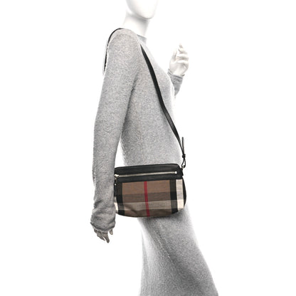 Burberry Canvas Check Small Farley Crossbody  Bag Black 2 of 10