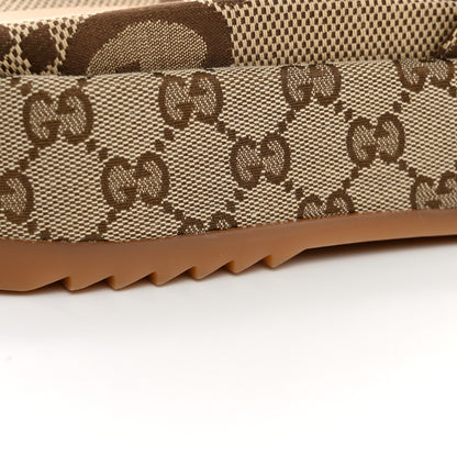 Gucci Monogram Maxi GG Angelina Platform 55mm Slide Sandals 39 Camel Ebony 11 of 12