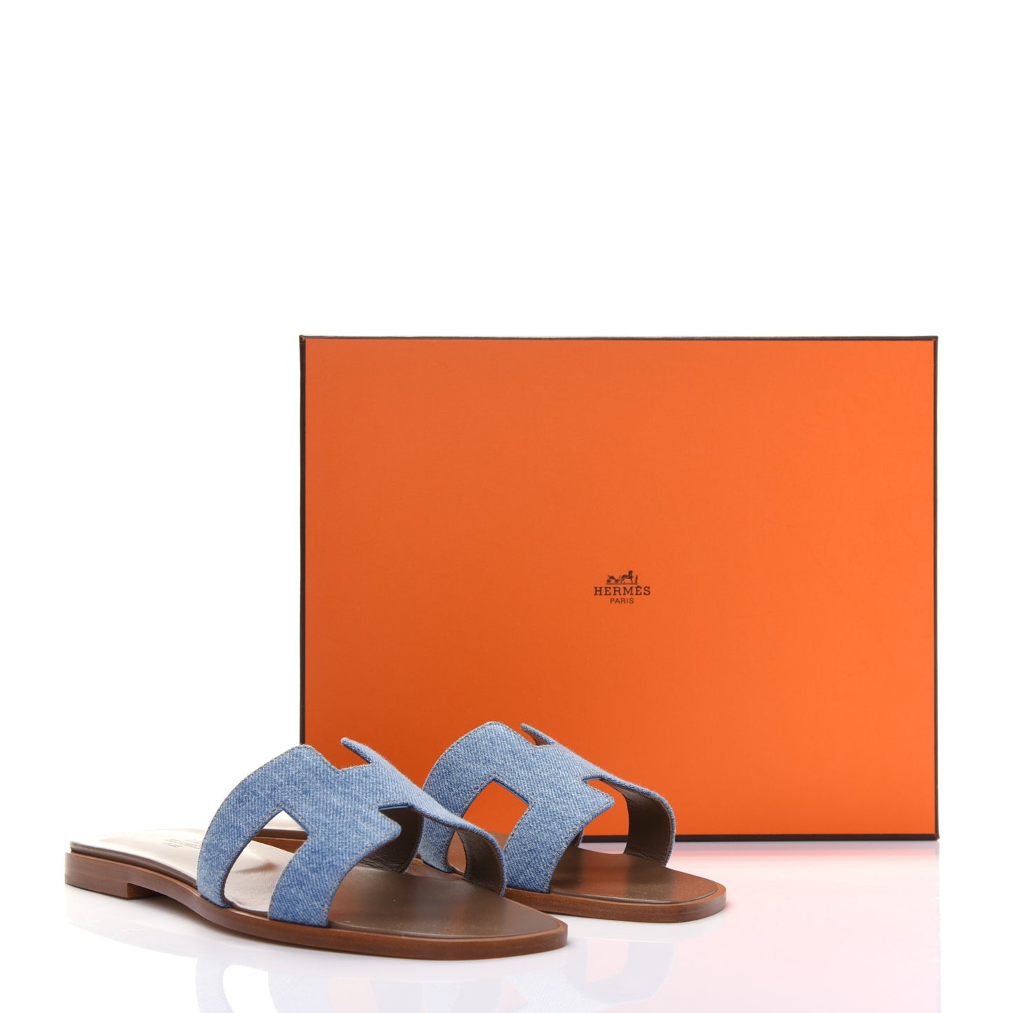 Denim Canvas Oran Sandals 38 Bleu Clair