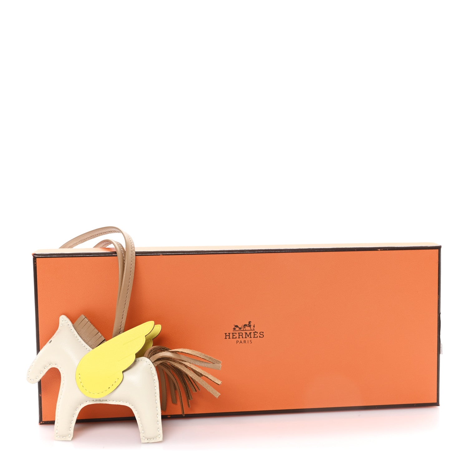 Hermes Milo Lambskin Grigri Rodeo Pegase Horse Bag Charm PM Craie Chai Lime 5 of 5