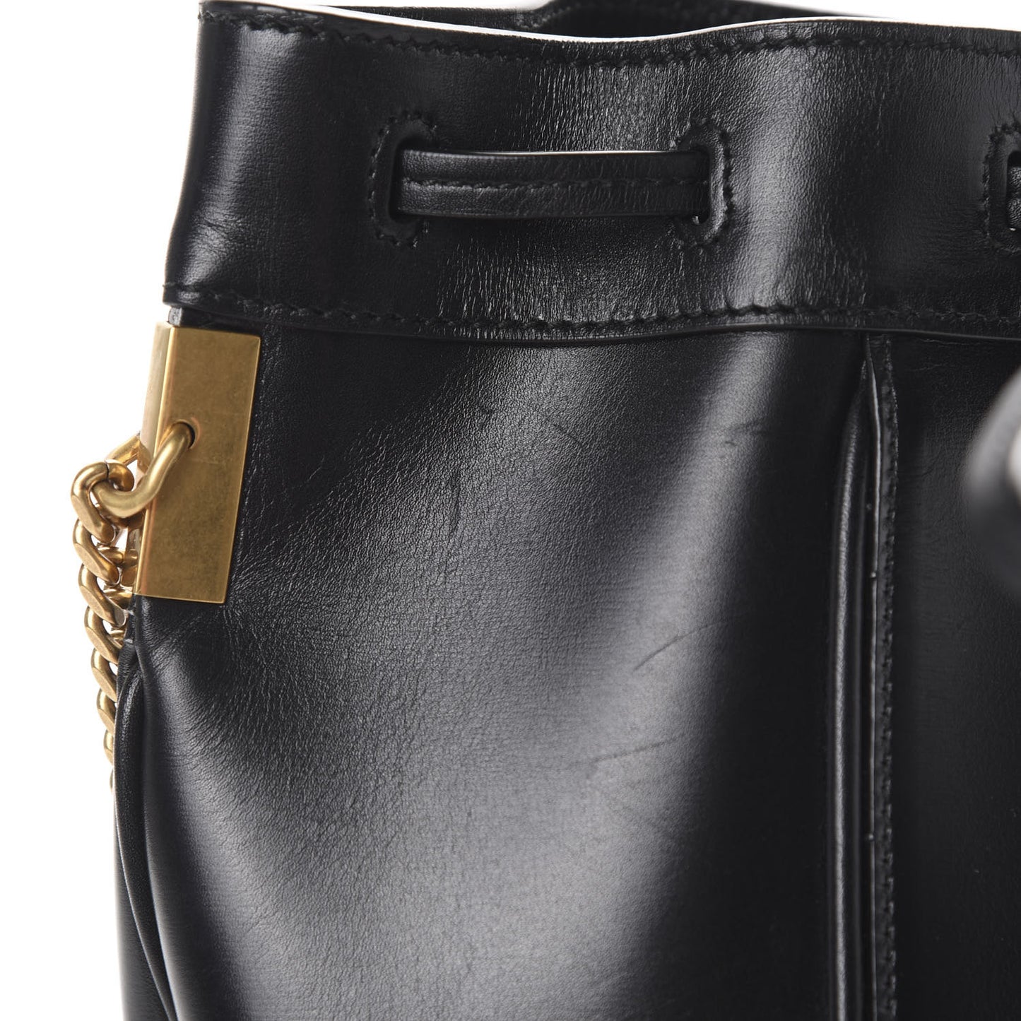 Smooth Calfskin Small Talitha Bucket Bag Black