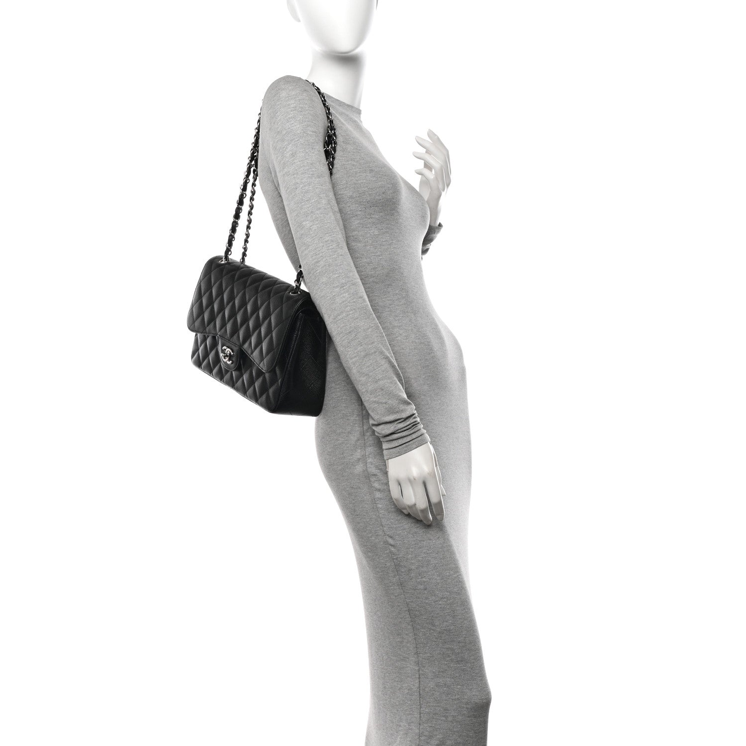 Chanel Caviar Quilted Jumbo Double Flap Black 2 of 11