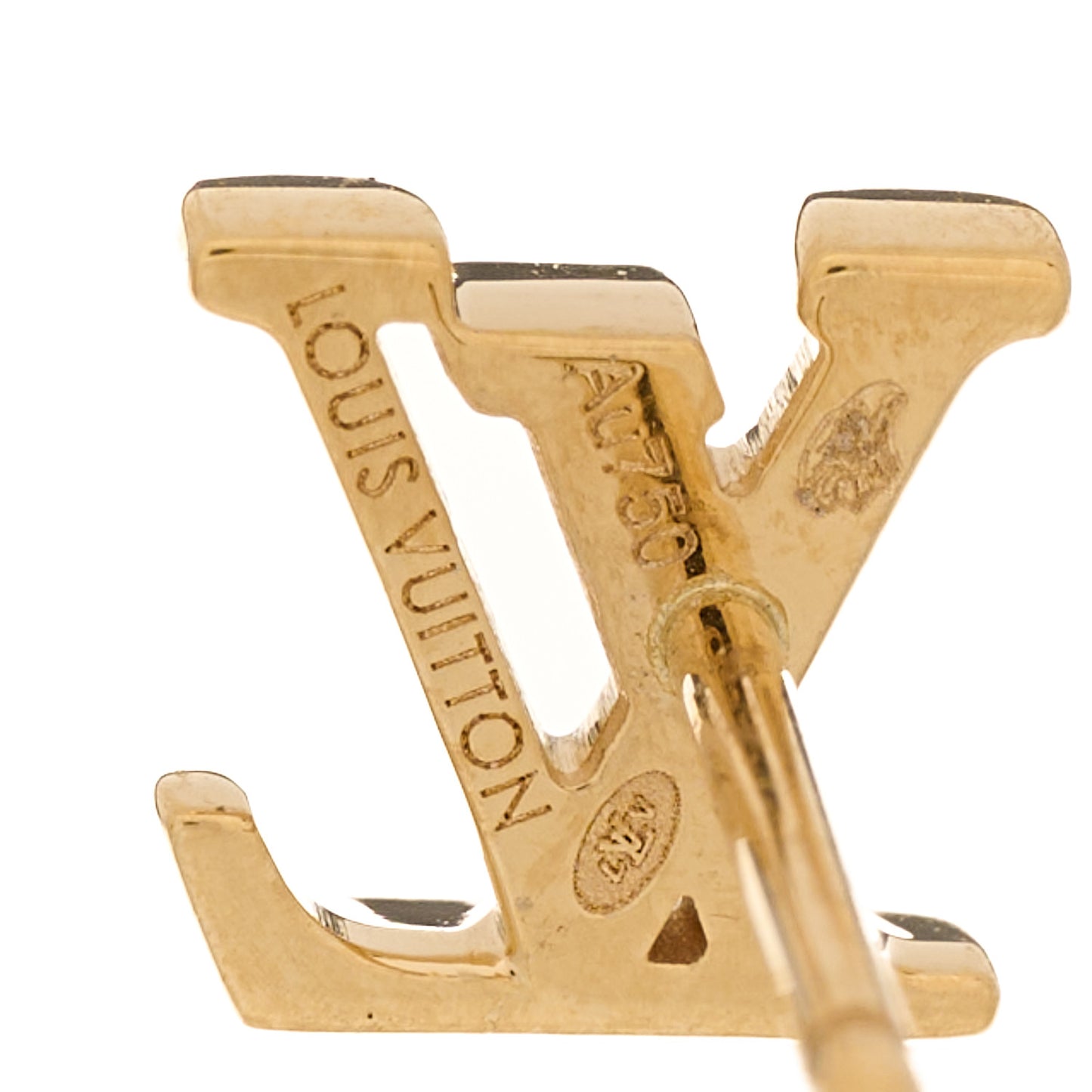 18K Yellow Gold LV Stud Earrings