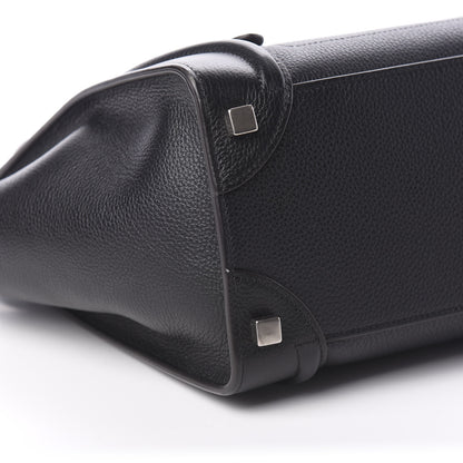 Celine Drummed Calfskin Micro Luggage Black 7 of 8
