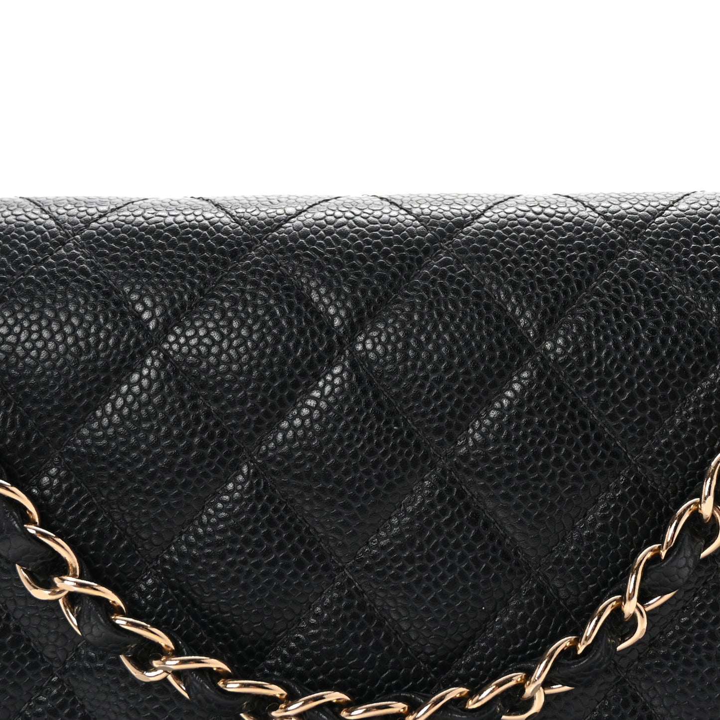 Caviar Quilted Medium Double Flap Black