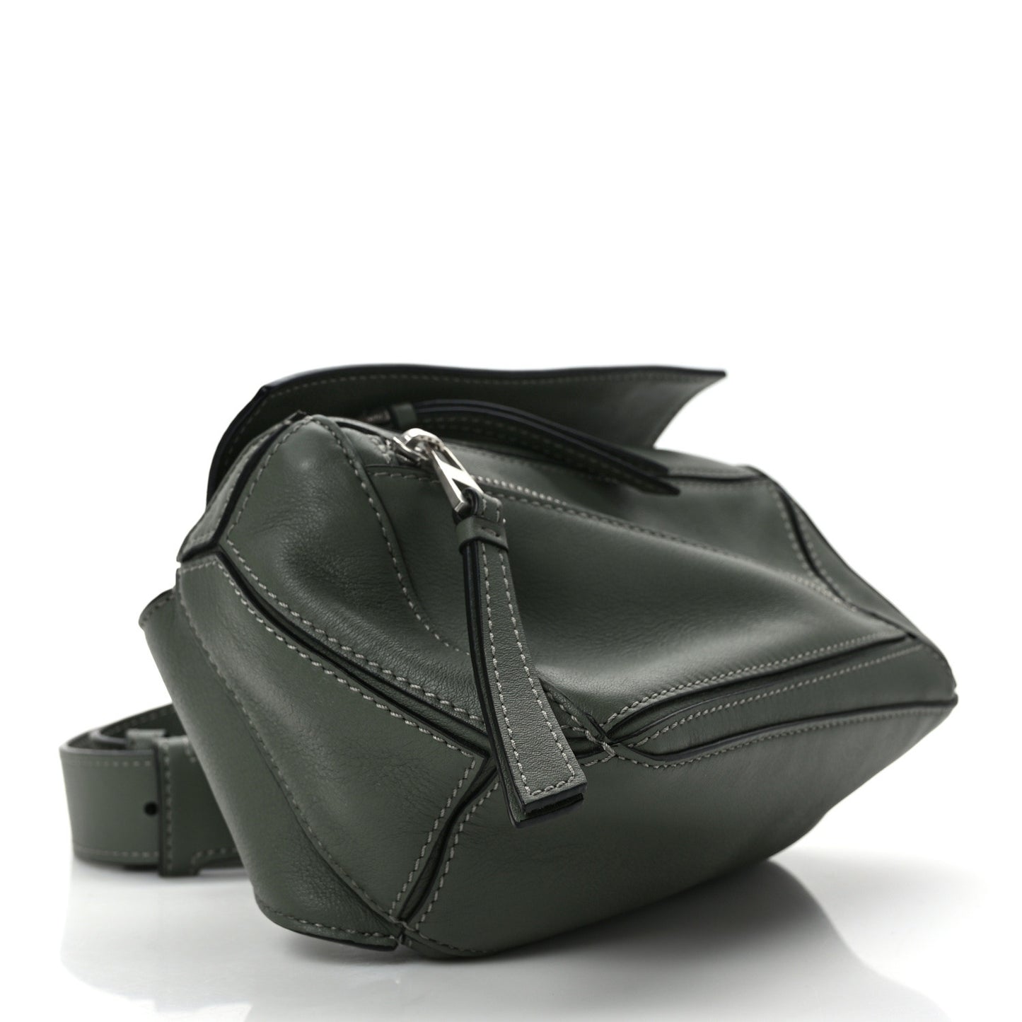 Calfskin Mini Puzzle Bumbag Dark Sage