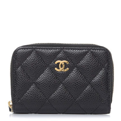 Chanel Caviar Quilted Zip Coin Purse Black 1 of 7