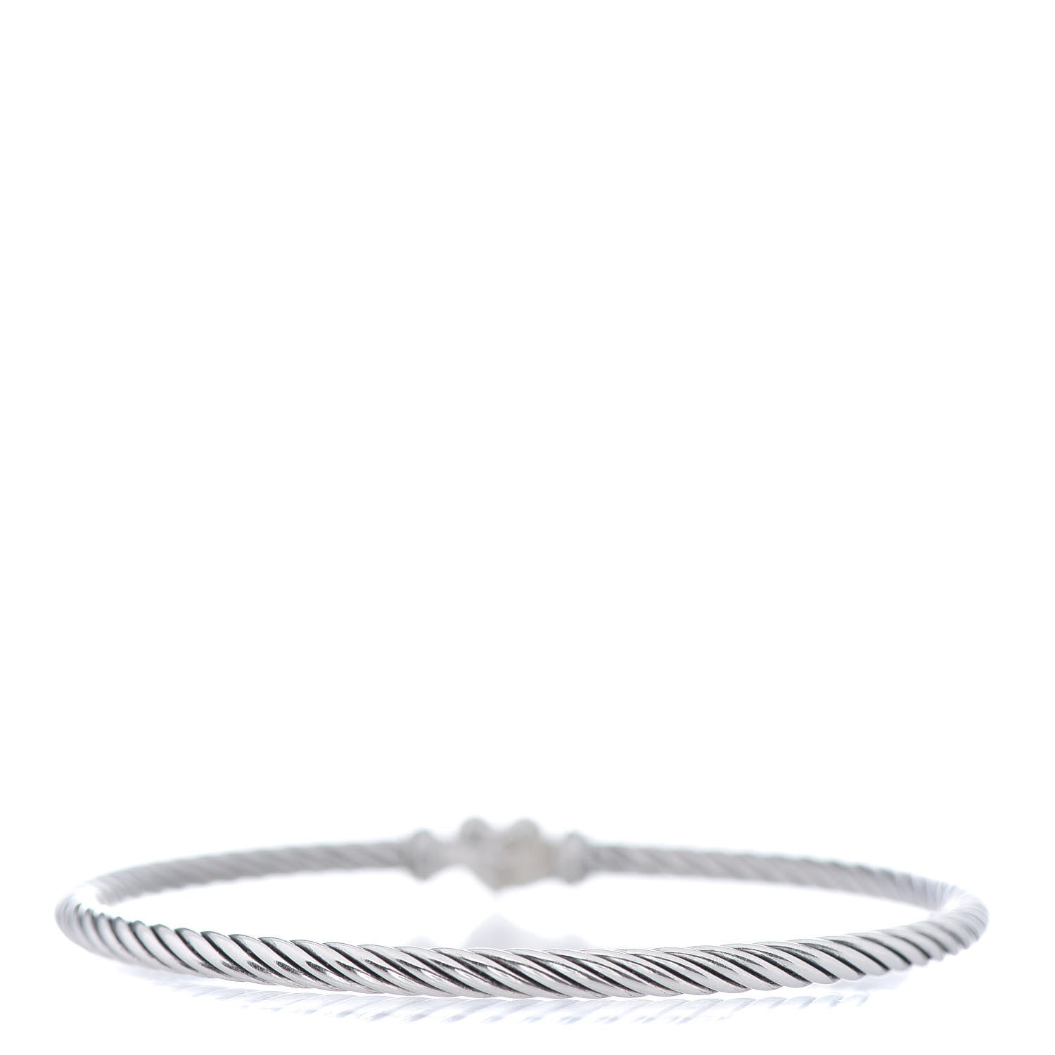 David Yurman Sterling Silver Diamond Cable Collectibles Heart Bracelet 3 of 4