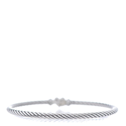 David Yurman Sterling Silver Diamond Cable Collectibles Heart Bracelet 3 of 4