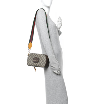 Gucci GG Supreme Monogram Web Neo Vintage Shoulder Bag Beige New Acero Crop 2 of 13