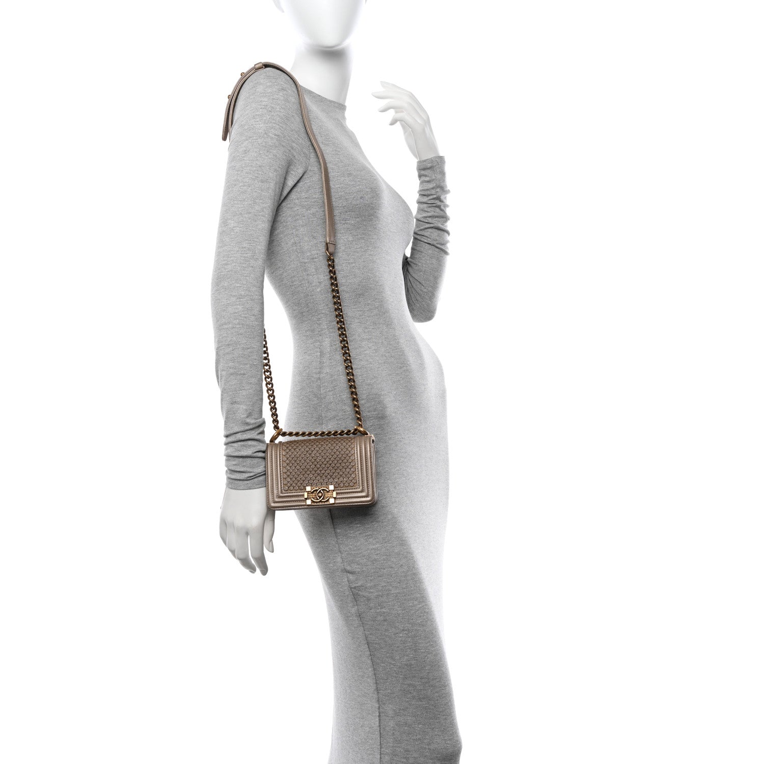 Chanel Metallic Lambskin Mini Scaled Boy Flap Gold 2 of 13