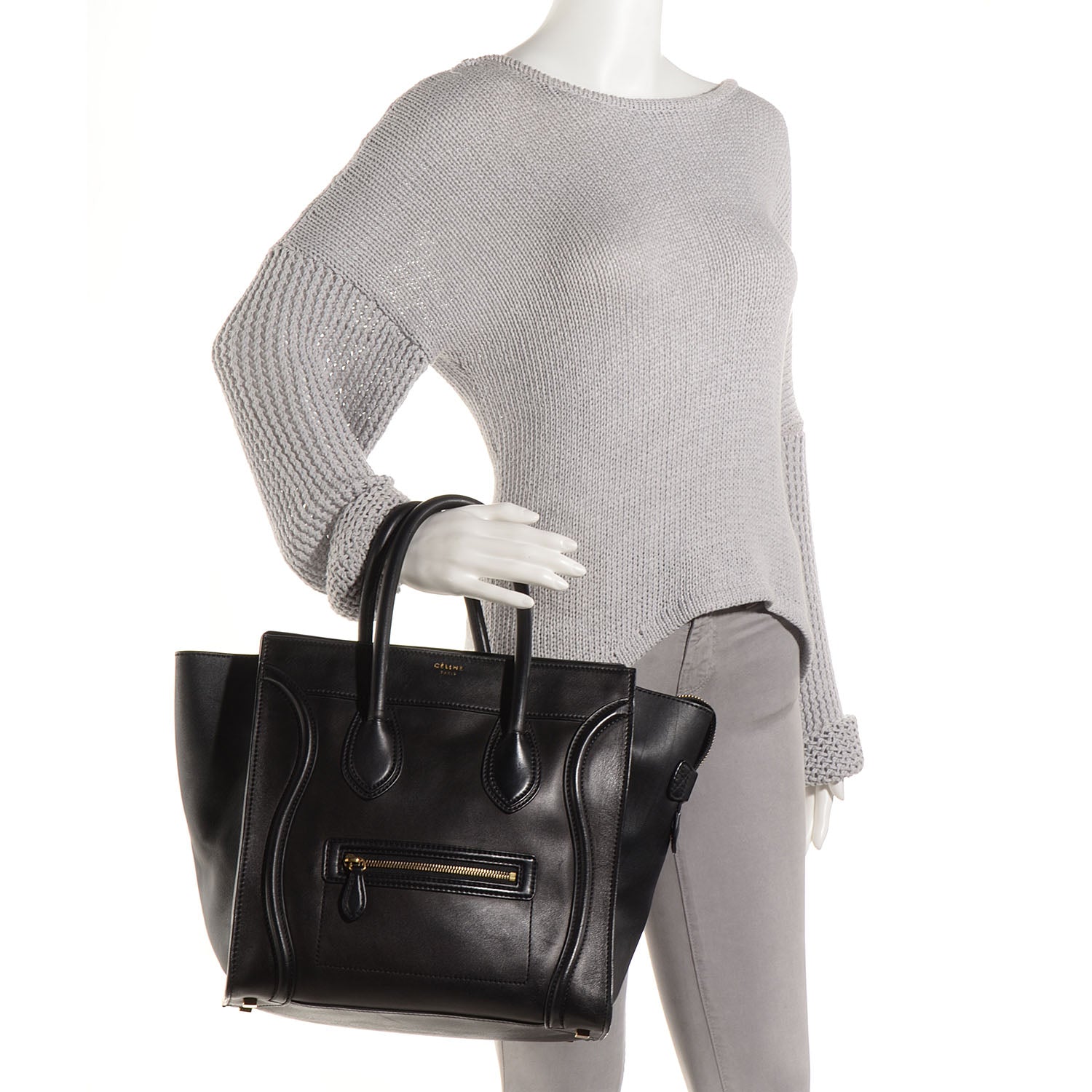 Celine Smooth Calfskin Mini Luggage Black 2 of 9