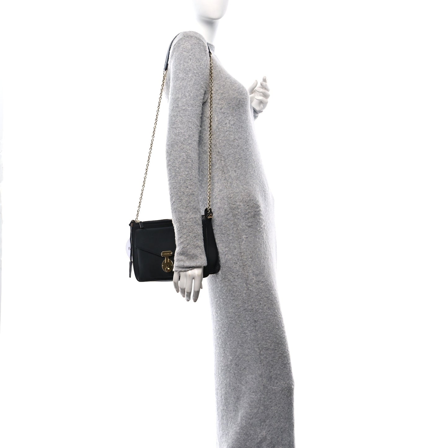 Calfskin Envelope Shoulder Bag Black