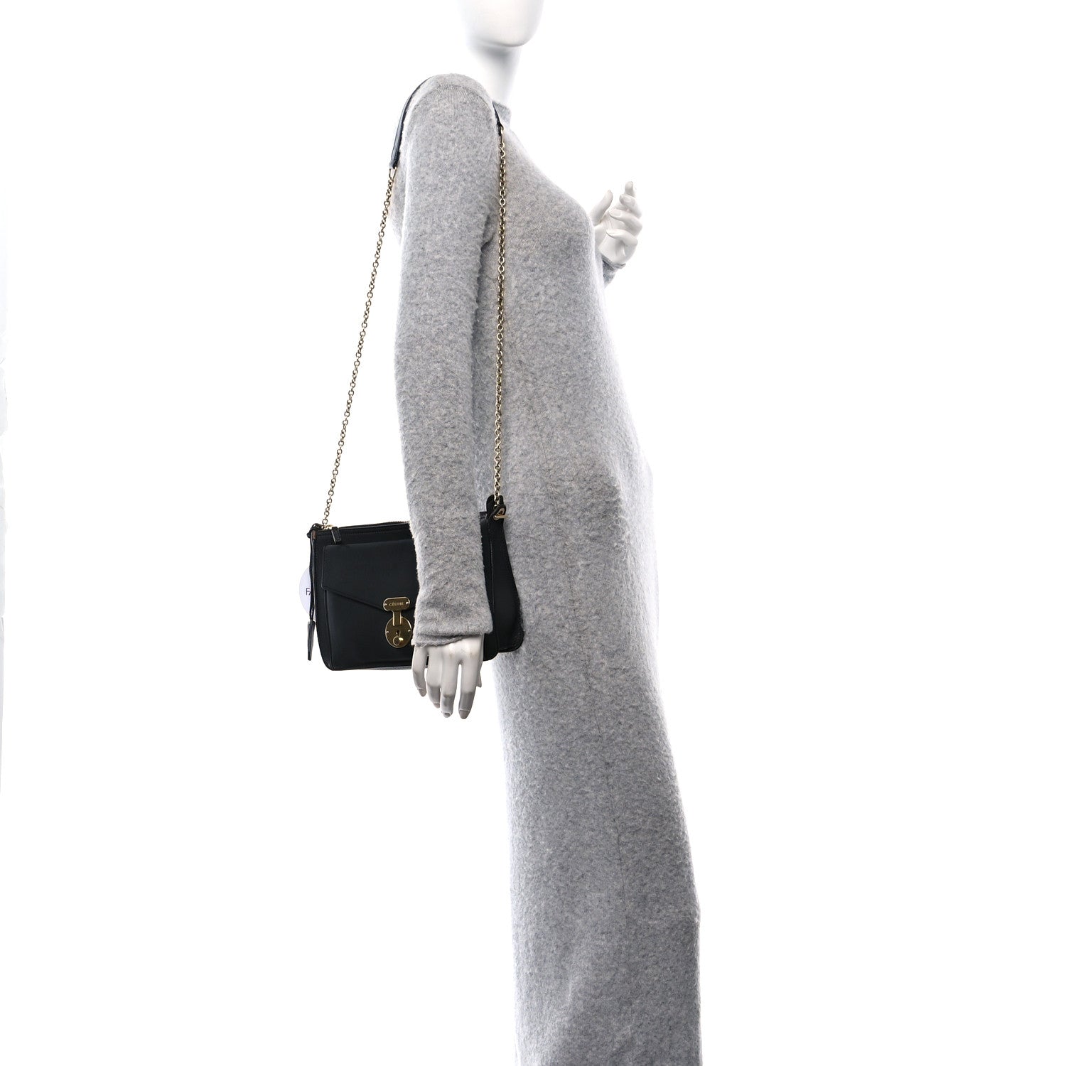 Celine Calfskin Envelope Shoulder Bag Black 2 of 11