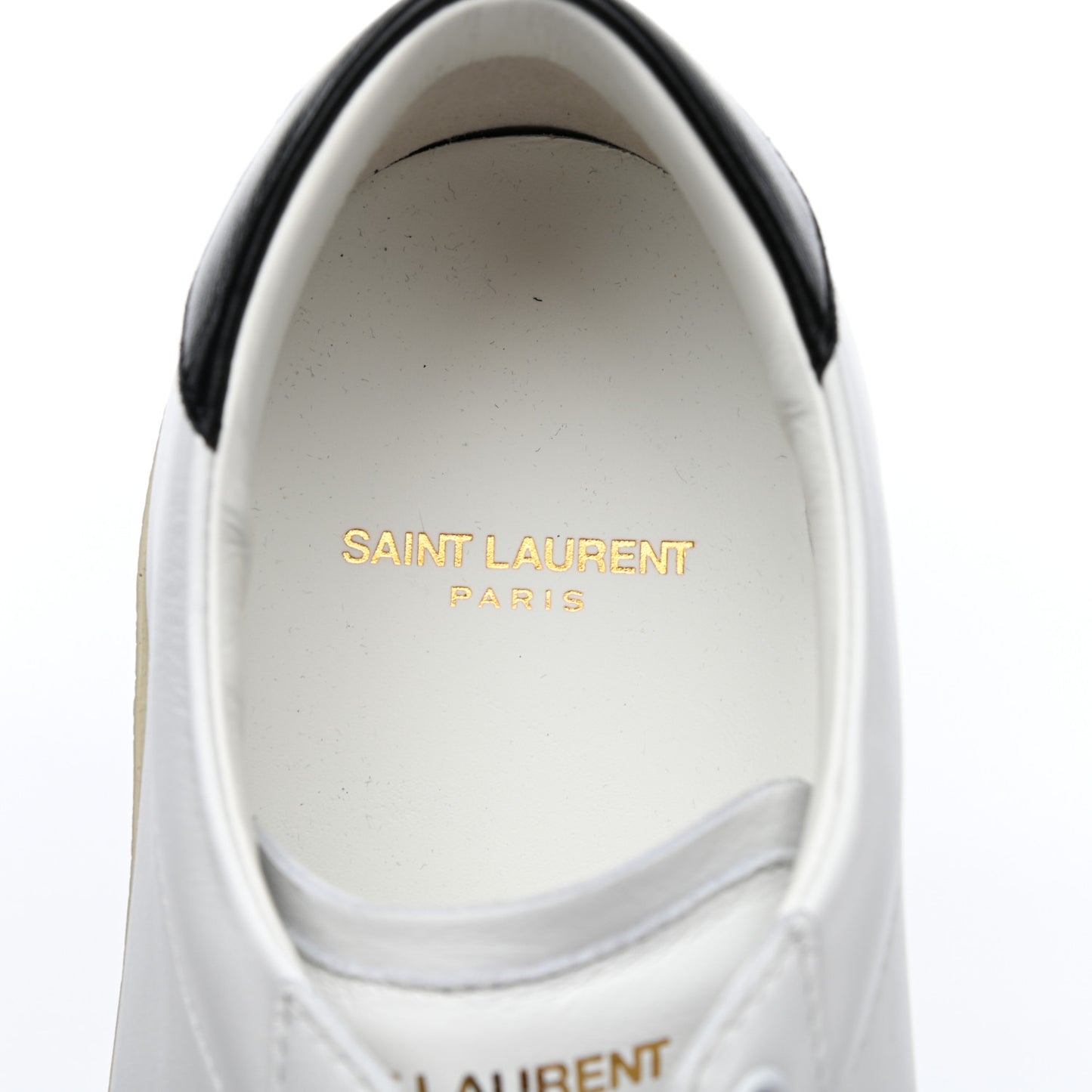 Calfskin Embroidered Mens Court Classic Sneakers 39 White Black