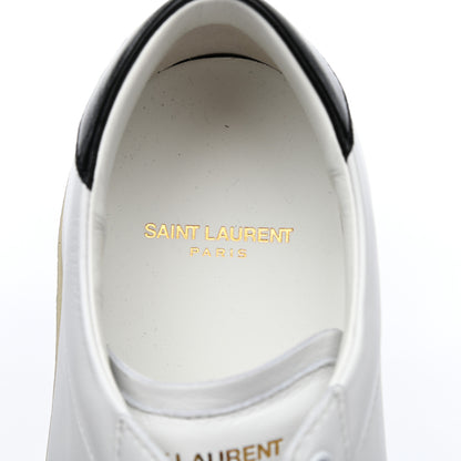 Saint Laurent Calfskin Embroidered Mens Court Classic Sneakers 39 White Black 8 of 10