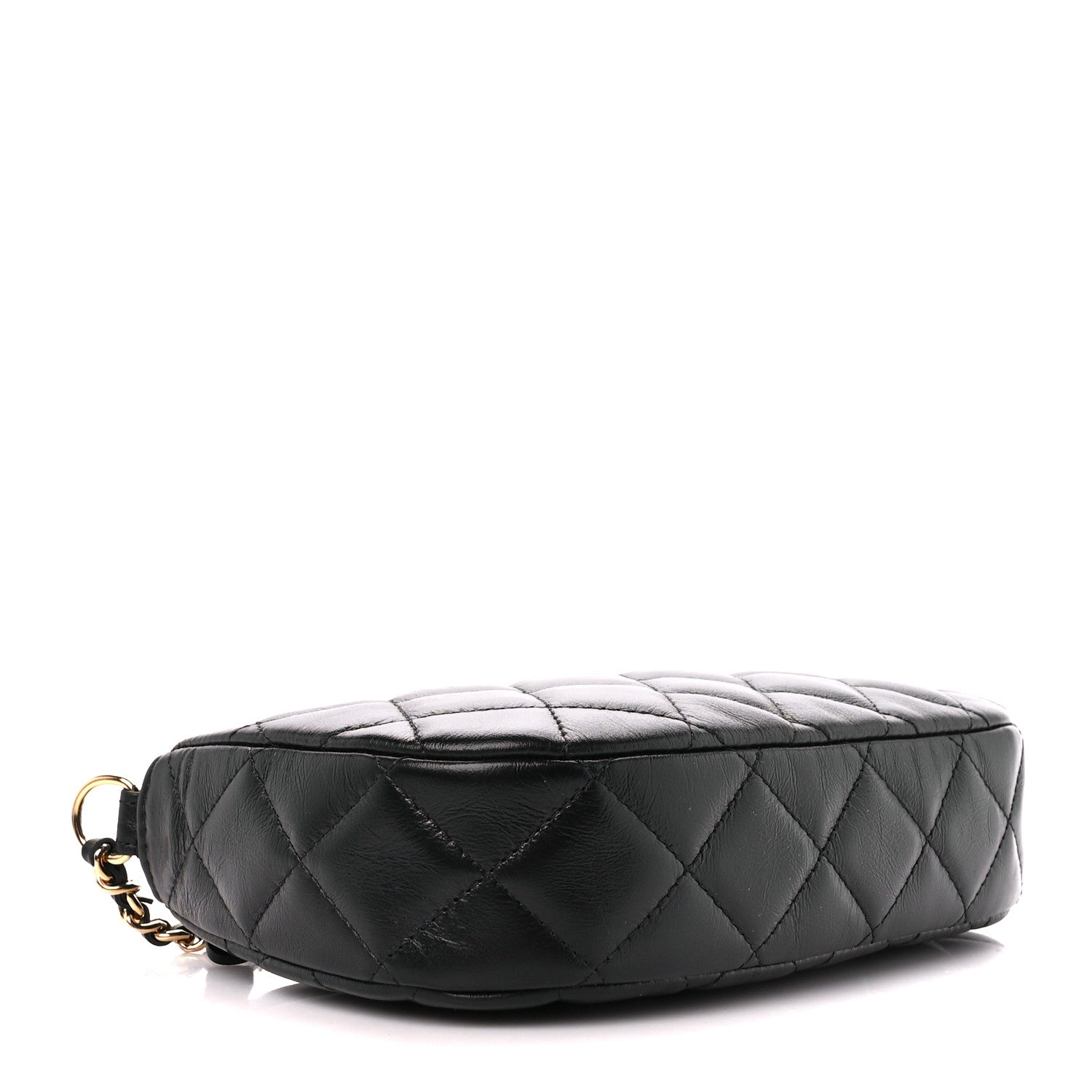 Chanel Shiny Crumpled Calfskin Quilted Enamel Heart Hobo Black 4 of 11