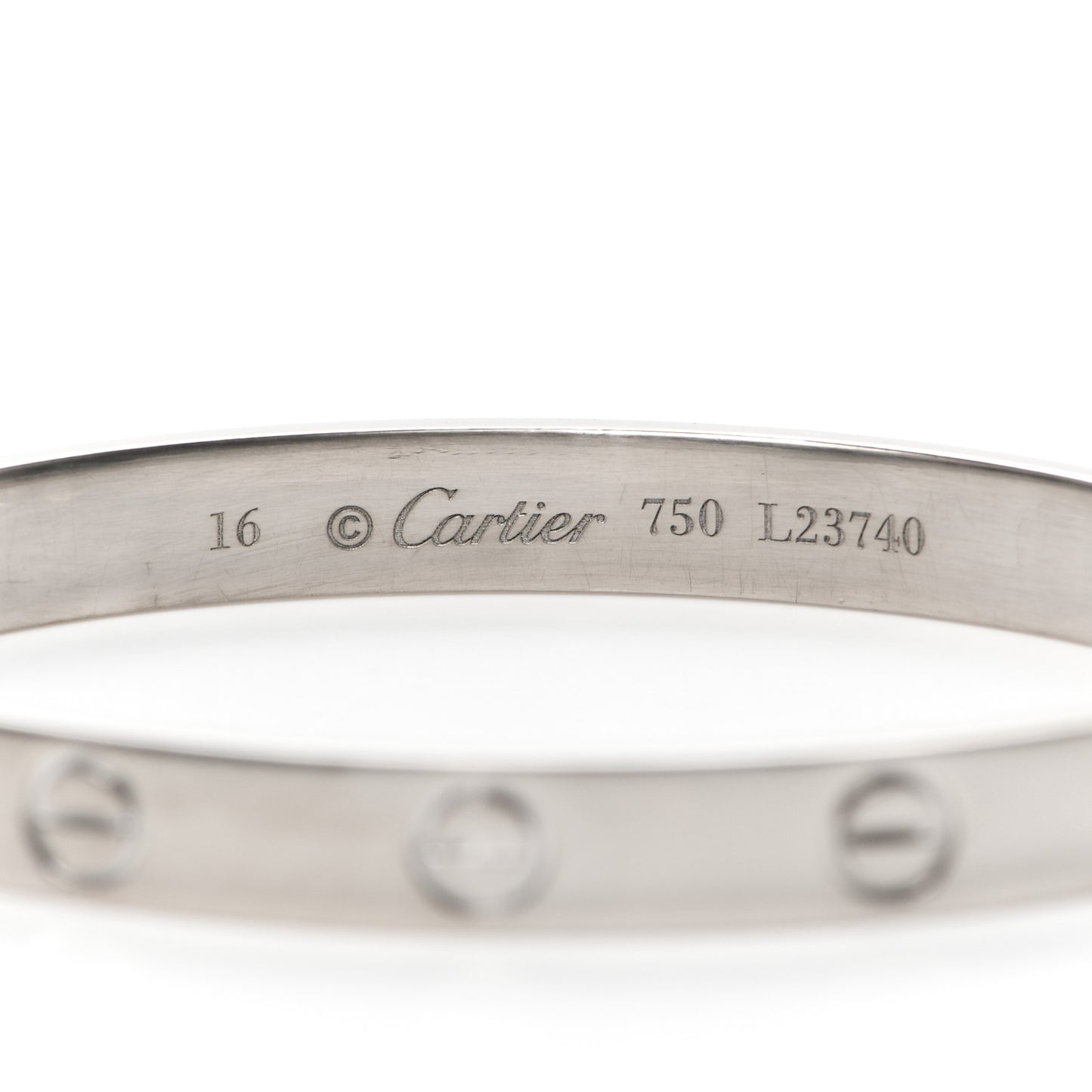 18K White Gold LOVE Bracelet 16