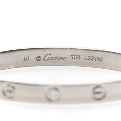 Cartier 18K White Gold LOVE Bracelet 16 5 of 5