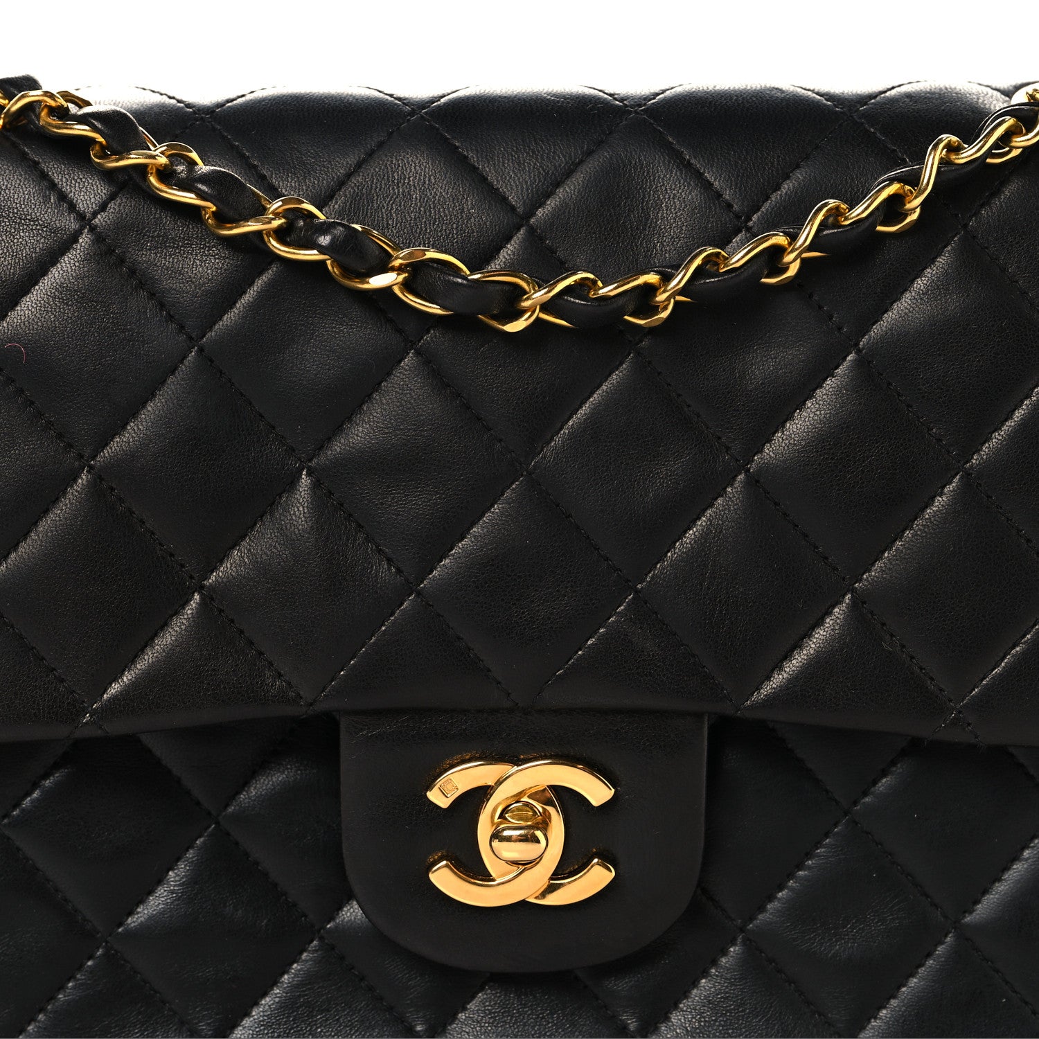 Chanel Lambskin Quilted Medium Double Flap Black 8 of 11