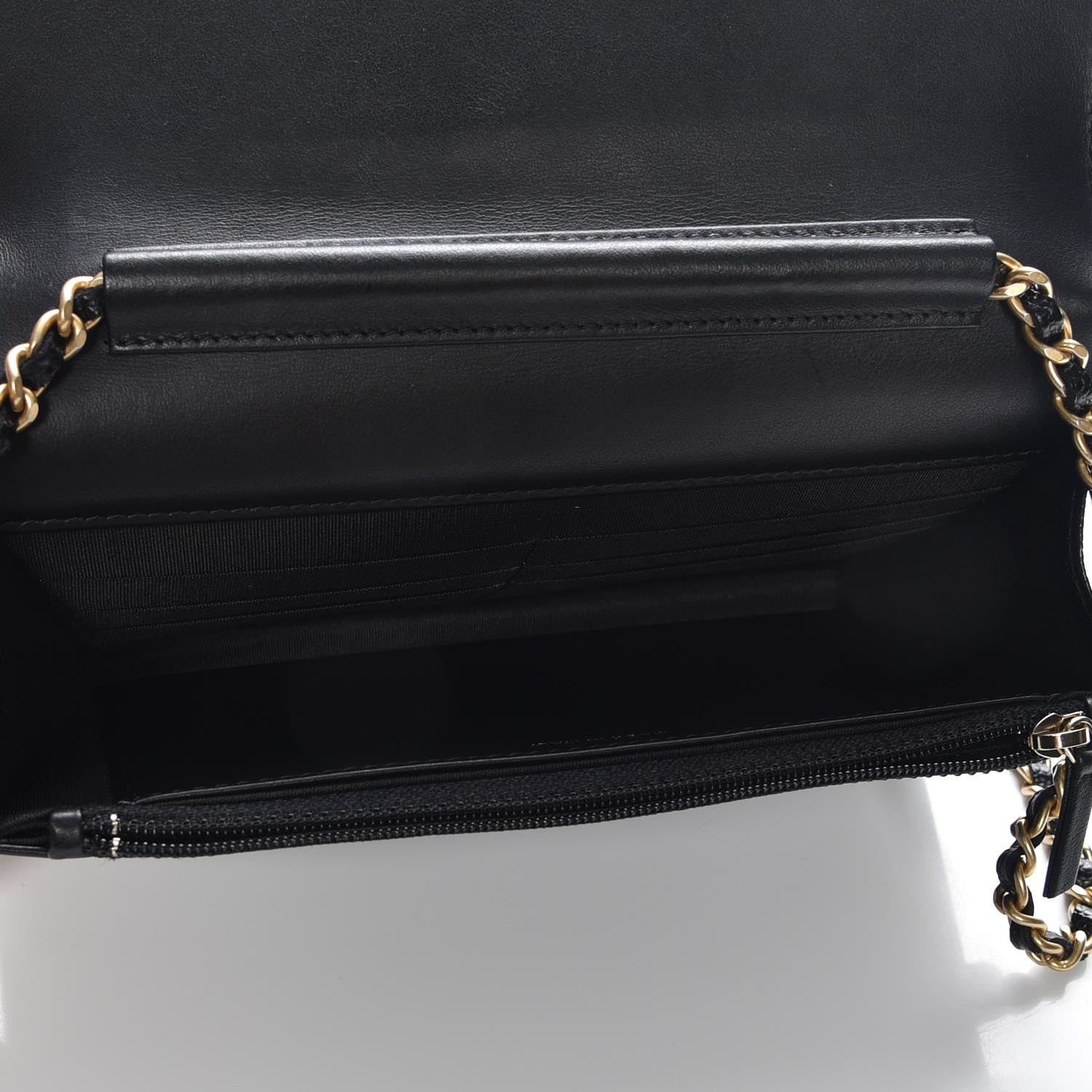 Chanel Caviar Chevron Quilted Boy Wallet On Chain WOC Black 5 of 9