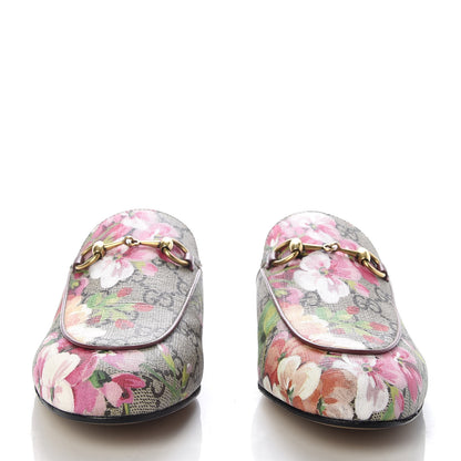 Gucci GG Supreme Monogram Blooms Womens Princetown Slippers 35.5 Beige Multicolor Dry Rose 3 of 10