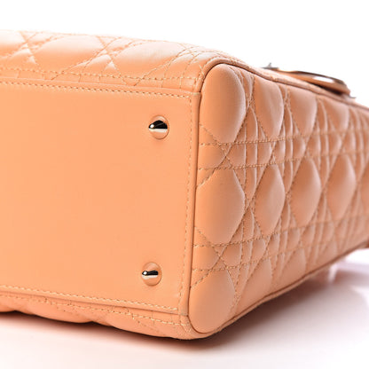 Christian Dior Lambskin Cannage Medium Lady Dior Orange 9 of 10