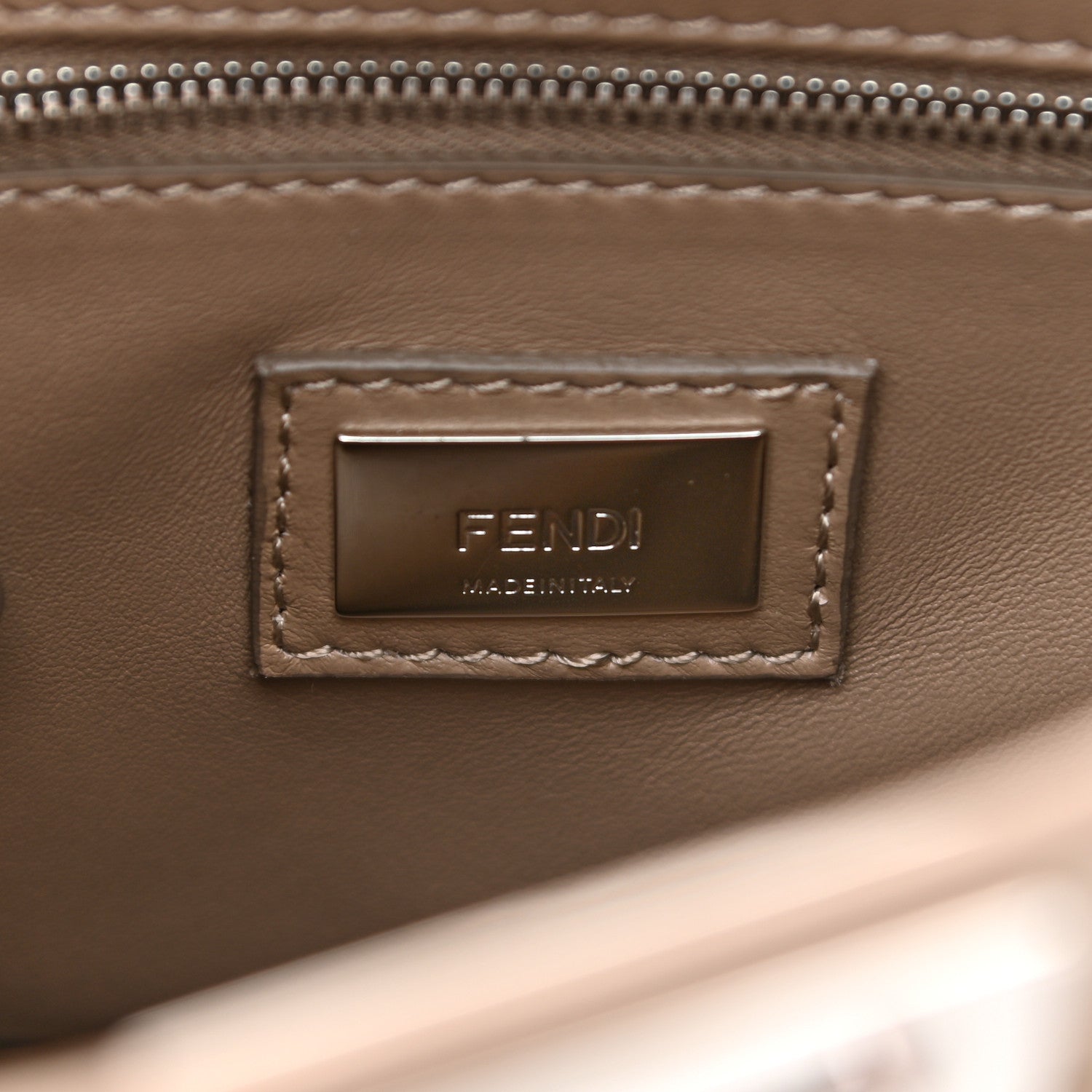 Fendi Nappa Mini Peekaboo Iconic Satchel Tortora 6 of 12