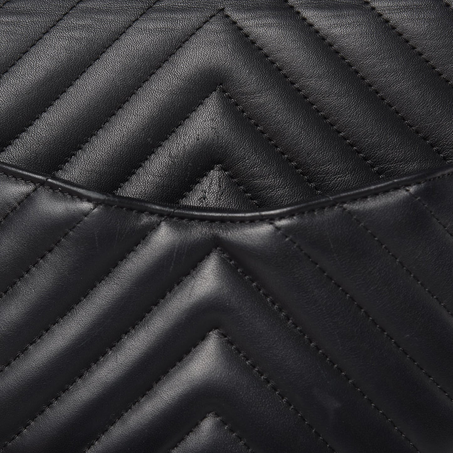 Calfskin Chevron Quilted Large Urban Spirit Backpack Black